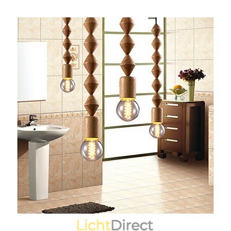 Traditionele klassieke mini-stijl houten bamboe kroonluchter