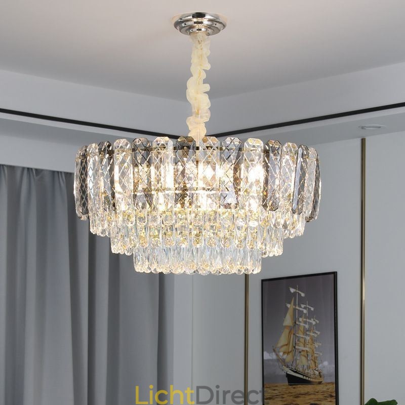 Europese hanglamp kristal ronde plafondlamp