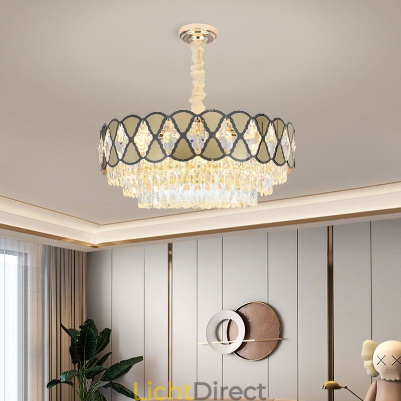 Kristallen hanglamp moderne kanten plafondlamp armaturen
