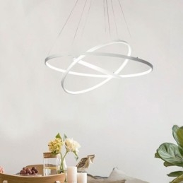Moderne hanglamp aluminium zwart 3 ring hanglamp