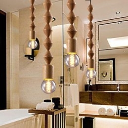 Traditionele klassieke mini-stijl houten bamboe kroonluchter