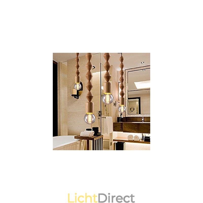 Traditionele klassieke mini-stijl houten bamboe kroonluchter