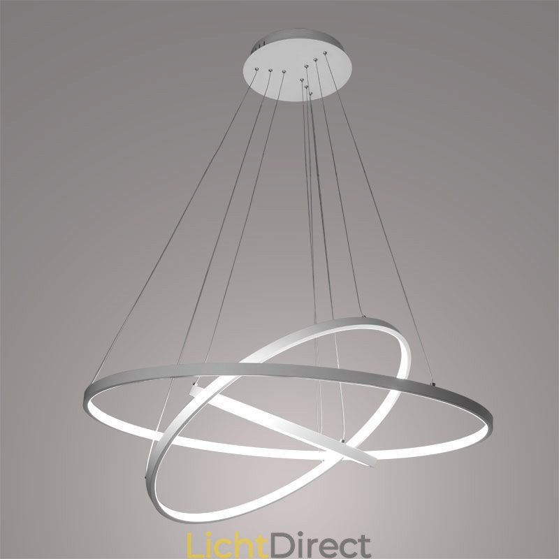 Moderne hanglamp aluminium zwart 3 ring hanglamp