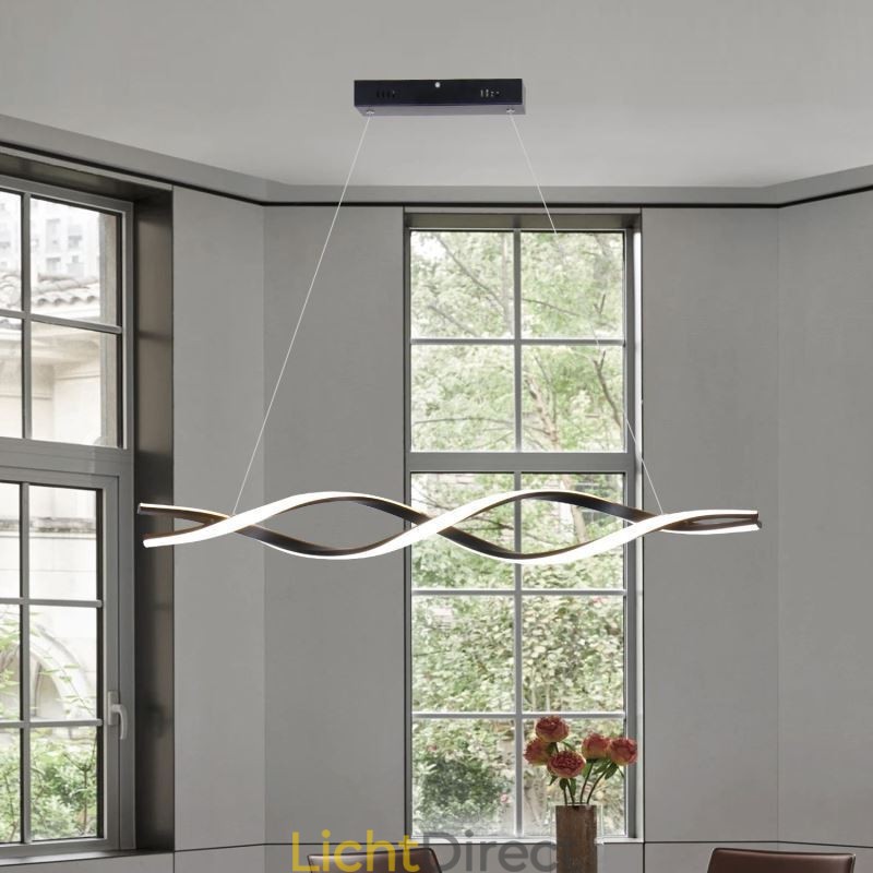 Moderne hanglamp Zwarte golfvormige hanglampen