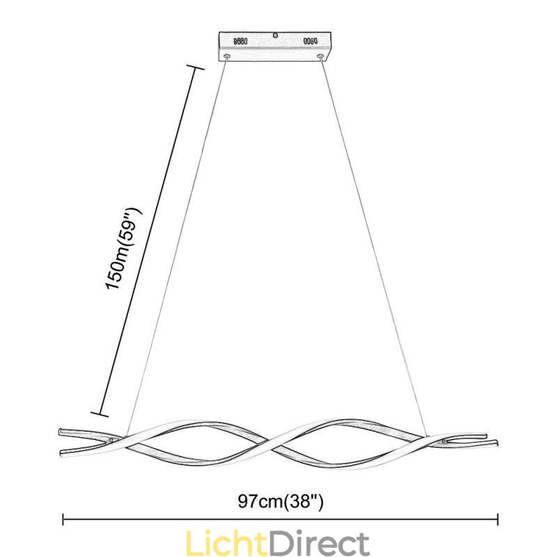 Moderne hanglamp Zwarte golfvormige hanglampen