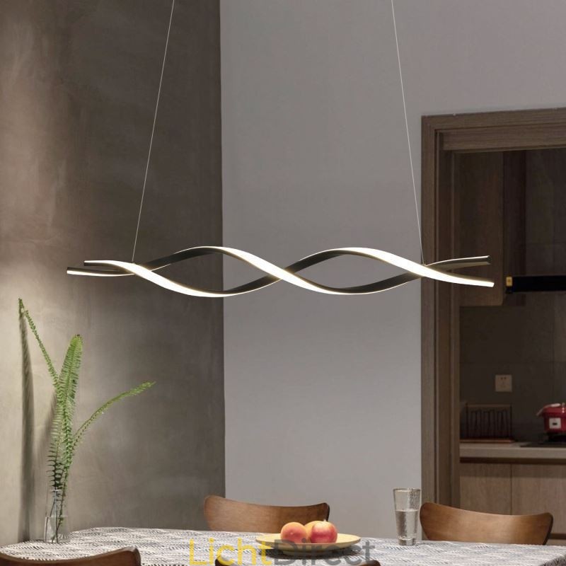 Moderne hanglamp Zwarte golfvormige hanglampen
