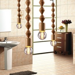 Traditionele klassieke mini-stijl houten bamboe kroonluchter