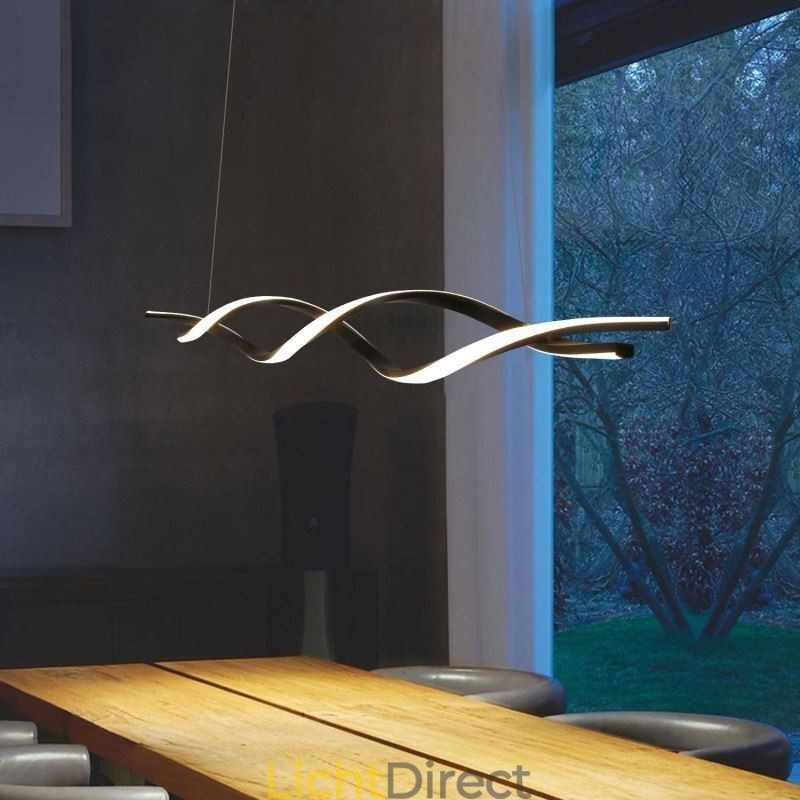 Moderne hanglamp Zwarte golfvormige hanglampen