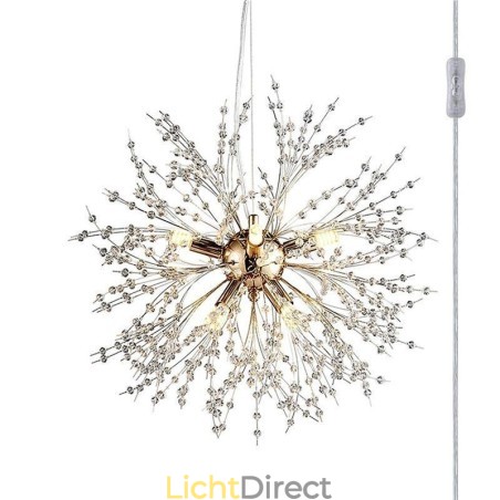 Vuurwerk kroonluchter 8 lampen paardenbloem hanglamp