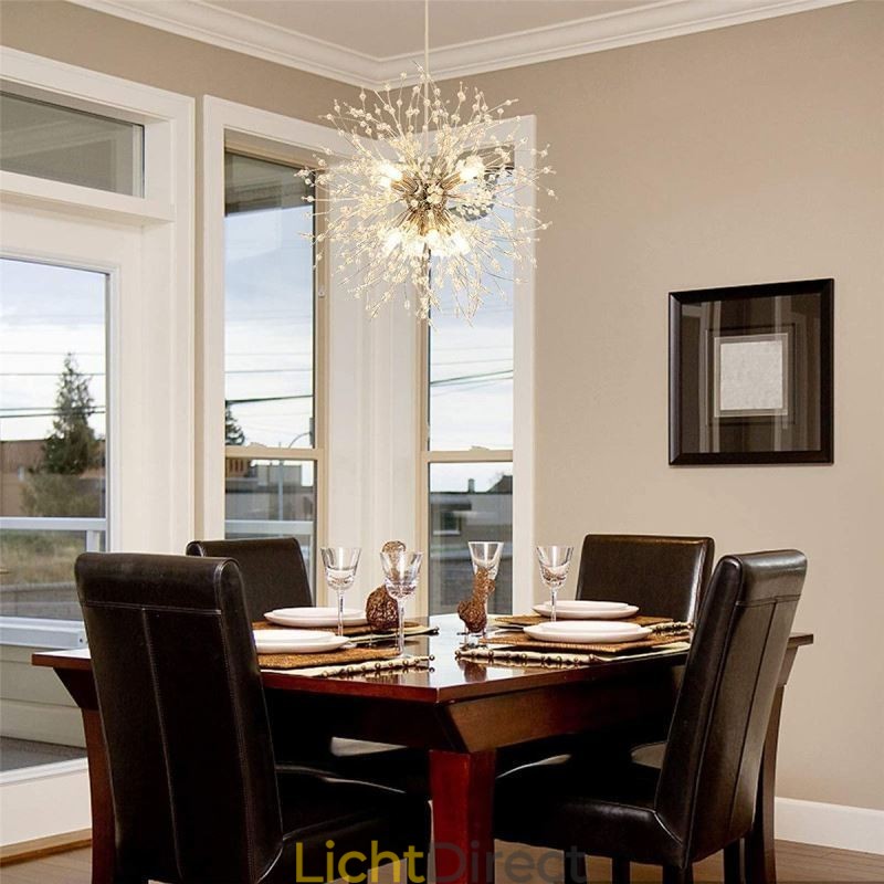 Vuurwerk kroonluchter 8 lampen paardenbloem hanglamp