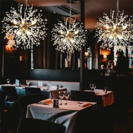 Vuurwerk kroonluchter 8 lampen paardenbloem hanglamp