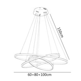 Hanglamp Moderne Kroonluchter Verlichting 3 Ringen Plafondlamp