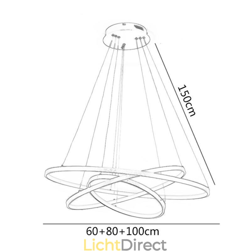 Hanglamp Moderne Kroonluchter Verlichting 3 Ringen Plafondlamp
