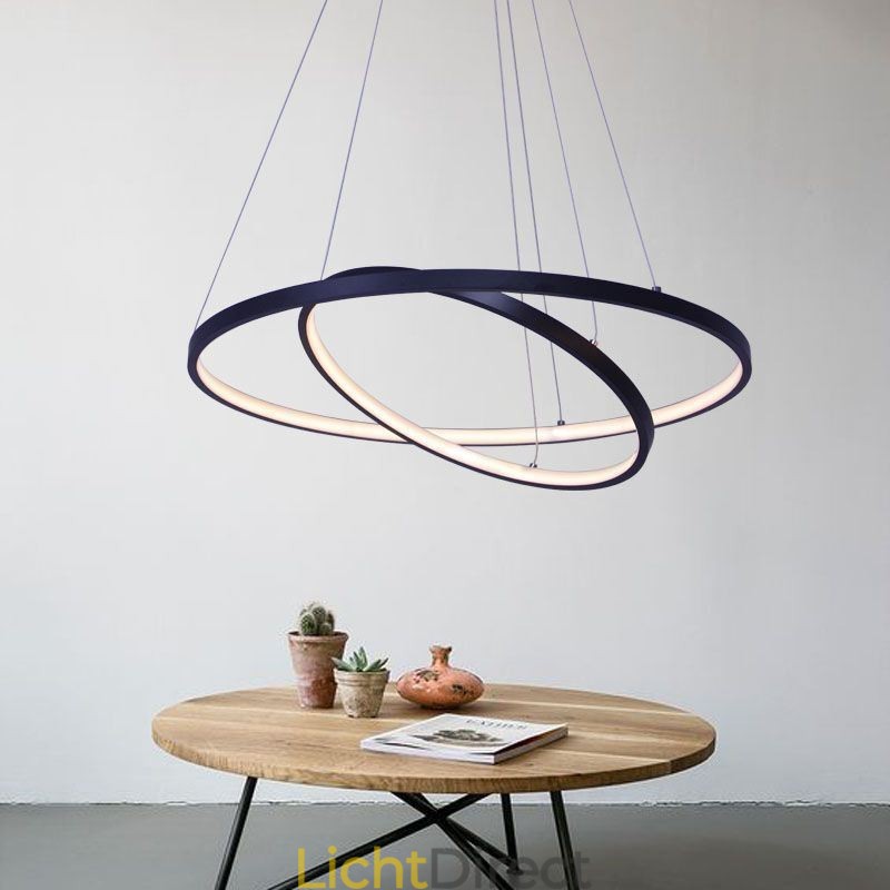 Moderne eenvoudige hanglamp van aluminium met dubbele ring