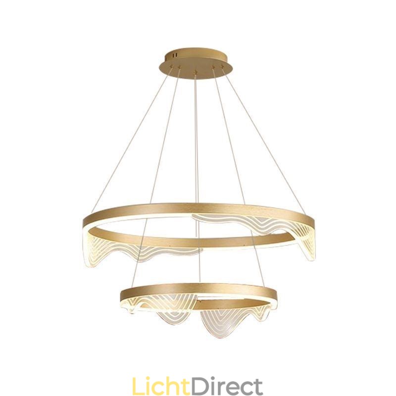 Golden Wave Ripple Hanglamp Plafondlamp 2 Lichten