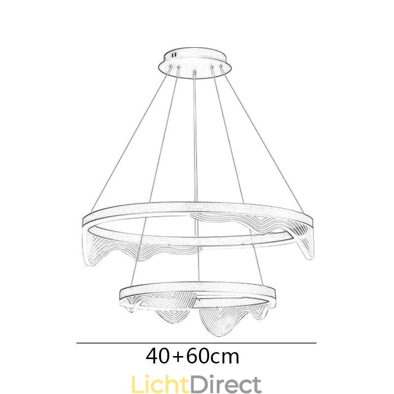 Golden Wave Ripple Hanglamp Plafondlamp 2 Lichten
