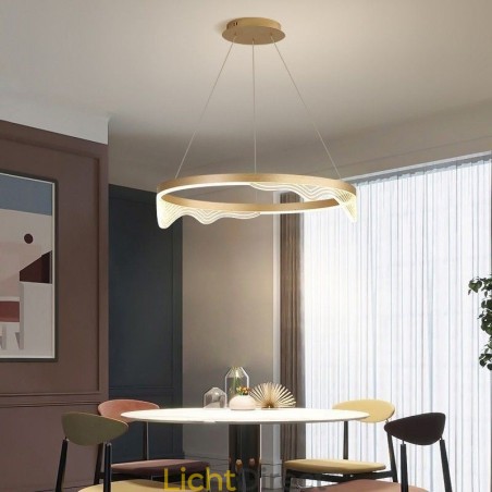 Nordic Aluminium Hanglamp Gouden Golf Ripple Hanglamp Nordic Aluminium Hanglamp Gouden Golf Ripple Hanglamp
