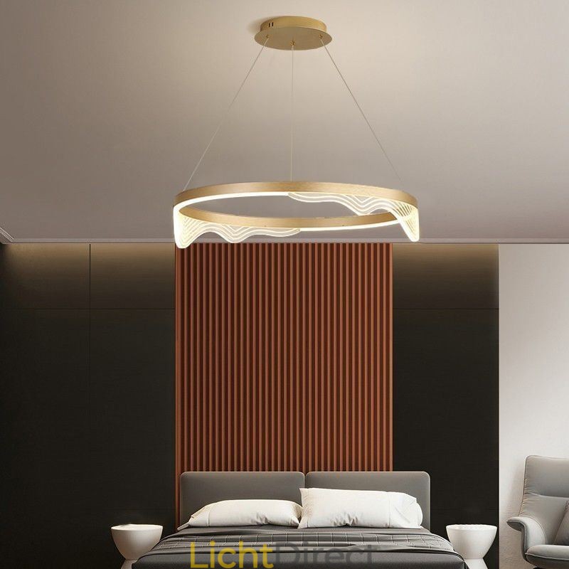 Nordic Aluminium Hanglamp Gouden Golf Ripple Hanglamp