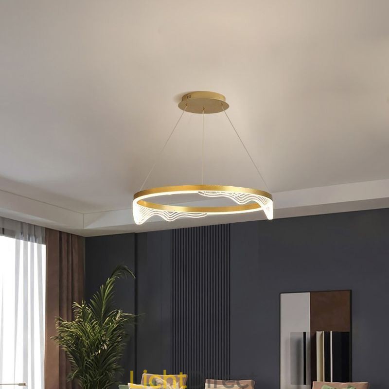 Nordic Aluminium Hanglamp Gouden Golf Ripple Hanglamp