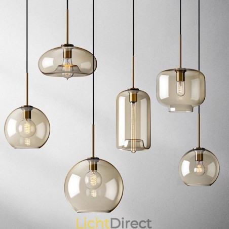 Glazen hanglamp Minimalistische cognackleurige decoratieve glazen lamp Glazen hanglamp Minimalistische cognackleurige decoratieve glazen lamp