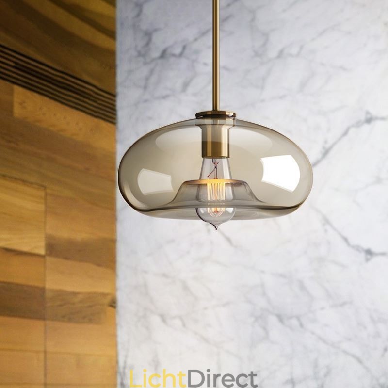 Glazen hanglamp Minimalistische cognackleurige decoratieve glazen lamp