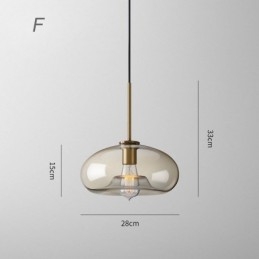 Glazen hanglamp Minimalistische cognackleurige decoratieve glazen lamp