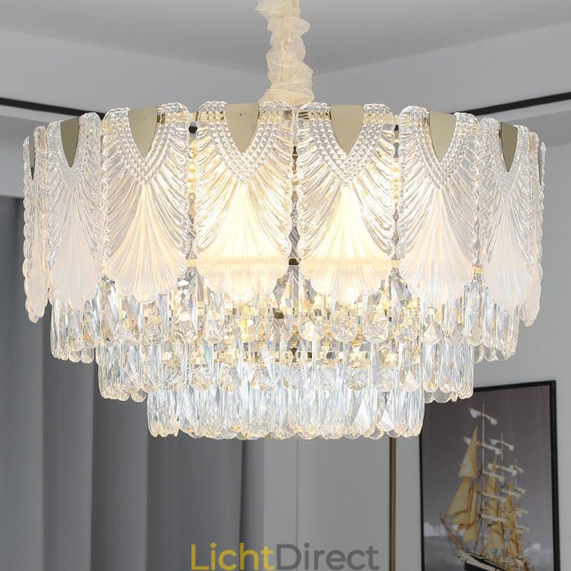 Kristallen hanglamp kant ronde plafondverlichtingsarmatuur