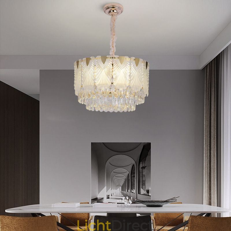 Kristallen hanglamp kant ronde plafondverlichtingsarmatuur