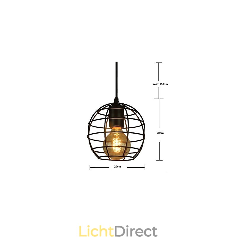 Globe-vormige Europese stijl vintage kroonluchter voor zwarte hanglamp