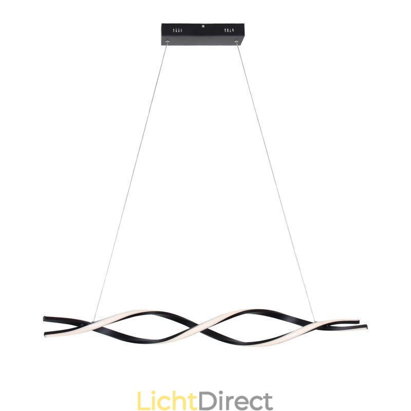 Moderne hanglamp in zwarte golfvorm, hanglampen