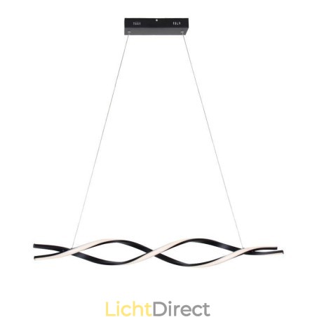 Moderne hanglamp in zwarte golfvorm, hanglampen