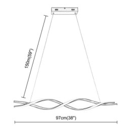 Moderne hanglamp in zwarte golfvorm, hanglampen