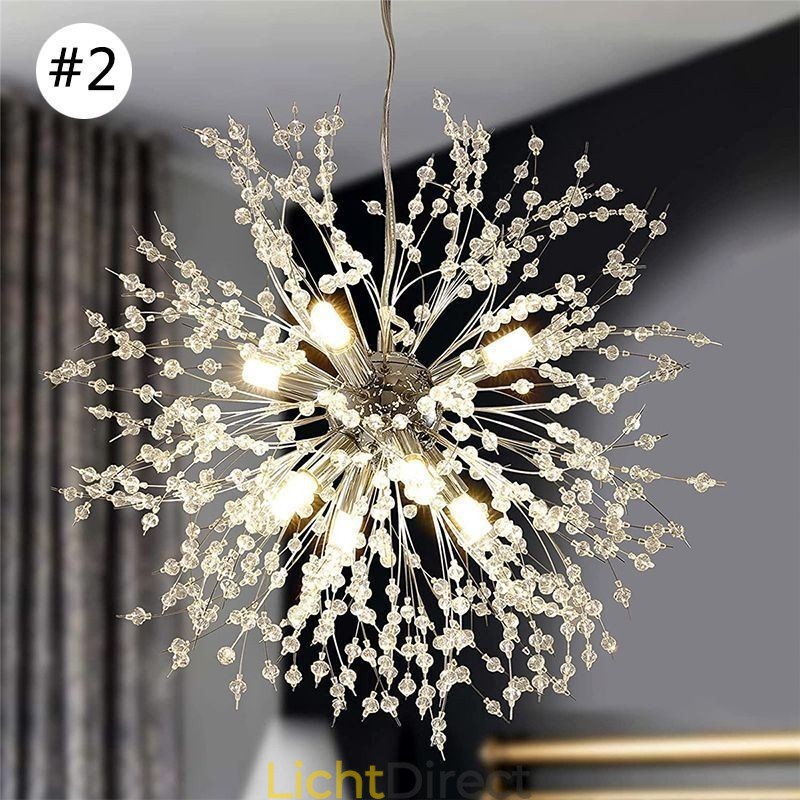 Vuurwerk kroonluchter 8 lampen paardenbloem hanglamp