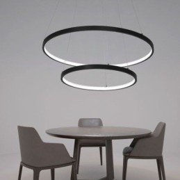Moderne eenvoudige hanglamp van aluminium met dubbele ring