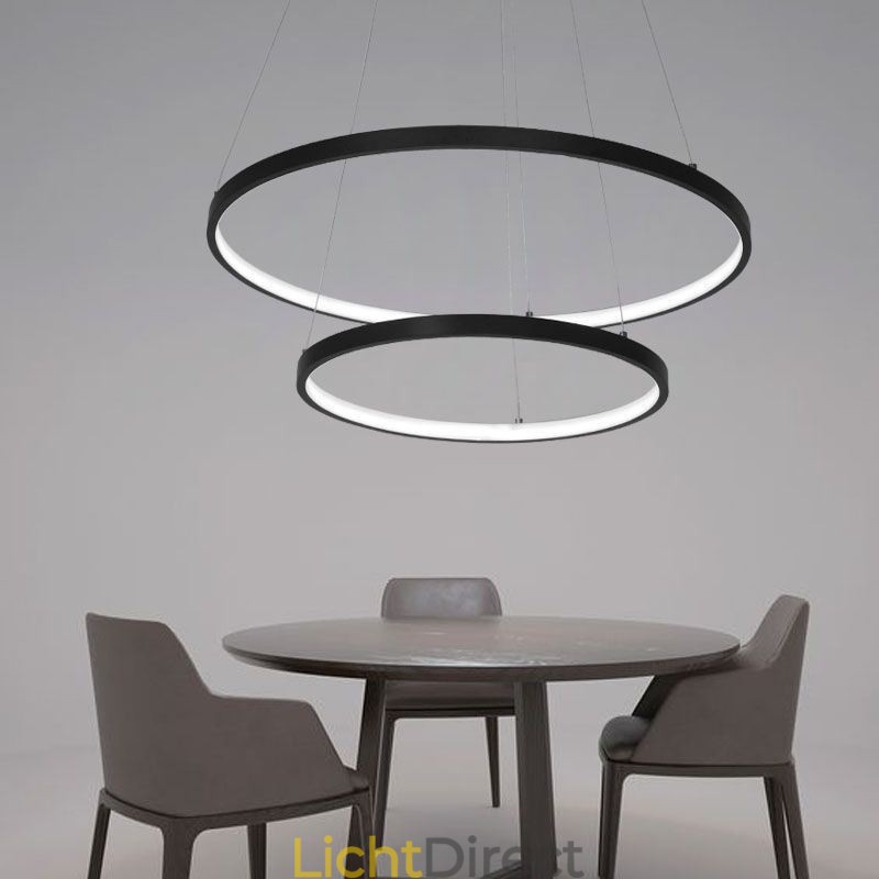 Moderne eenvoudige hanglamp van aluminium met dubbele ring