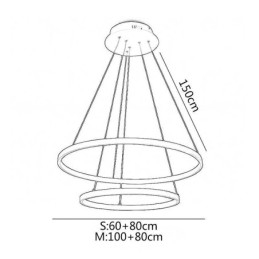Moderne eenvoudige hanglamp van aluminium met dubbele ring