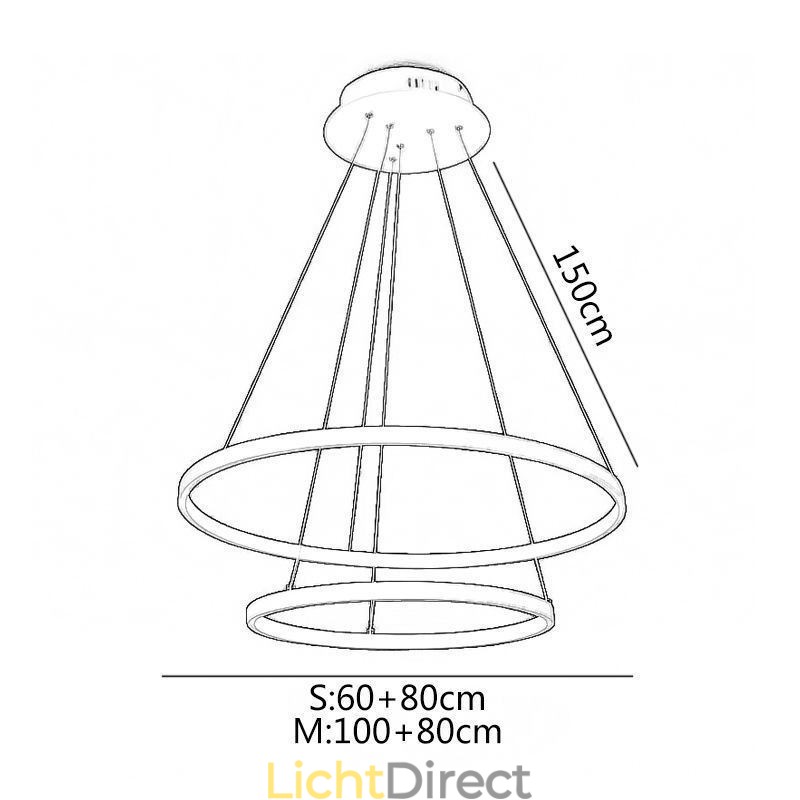 Moderne eenvoudige hanglamp van aluminium met dubbele ring