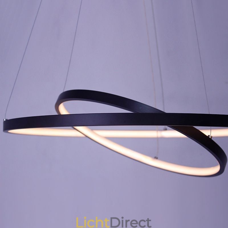 Moderne eenvoudige hanglamp van aluminium met dubbele ring