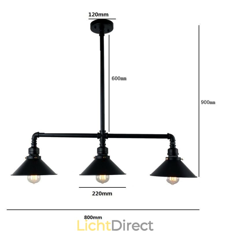 3 Licht Retro Industriële Vintage Waterpijp Hanglamp Kroonluchter Landelijke Rustieke Stijl