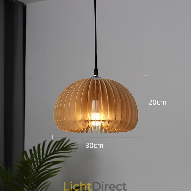 Retro Stijl Hanglamp Lindehouten Pompoen Hanglamp