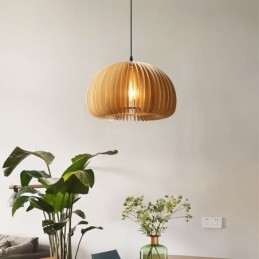 Retro Stijl Hanglamp Lindehouten Pompoen Hanglamp