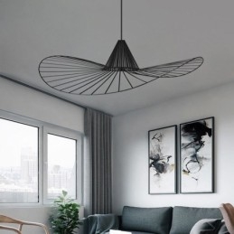 IJzeren hanglamp Eenvoudige strohoedlamp 1 licht