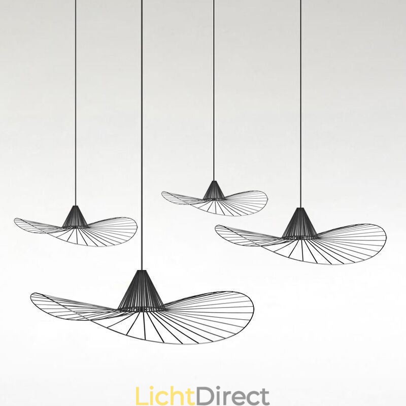 IJzeren hanglamp Eenvoudige strohoedlamp 1 licht