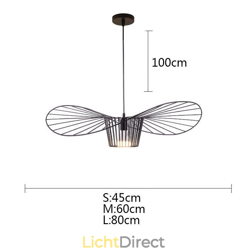 IJzeren hanglamp strohoedlamp 1 licht