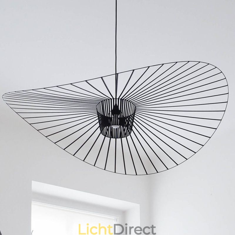 IJzeren hanglamp strohoedlamp 1 licht