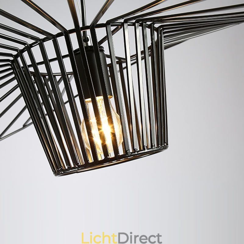 IJzeren hanglamp strohoedlamp 1 licht