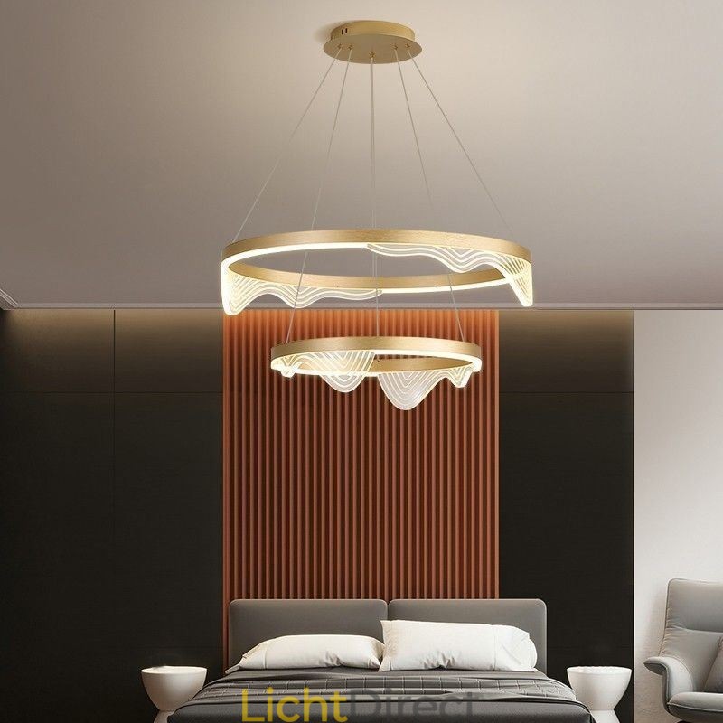 Golden Wave Ripple Hanglamp Plafondlamp 2 Lichten