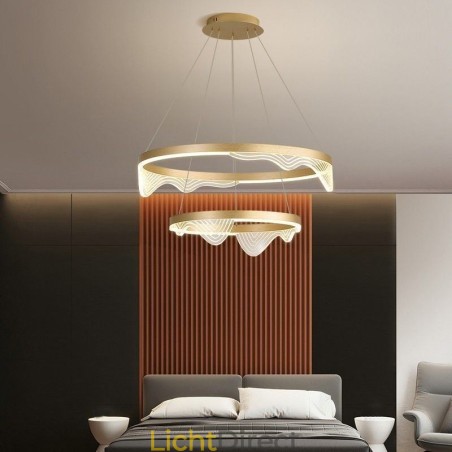 Golden Wave Ripple Hanglamp Plafondlamp 2 Lichten