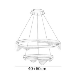 Golden Wave Ripple Hanglamp Plafondlamp 2 Lichten
