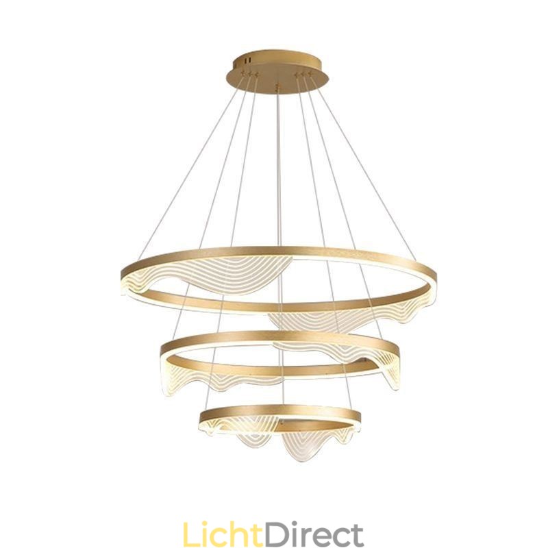 Hanglamp Golden Wave Ripple Hanglamp 3 Lichts